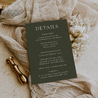 HARMONY | Olive Green Wedding Details Card