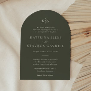 HARMONY   Olive Green Wedding Invitation