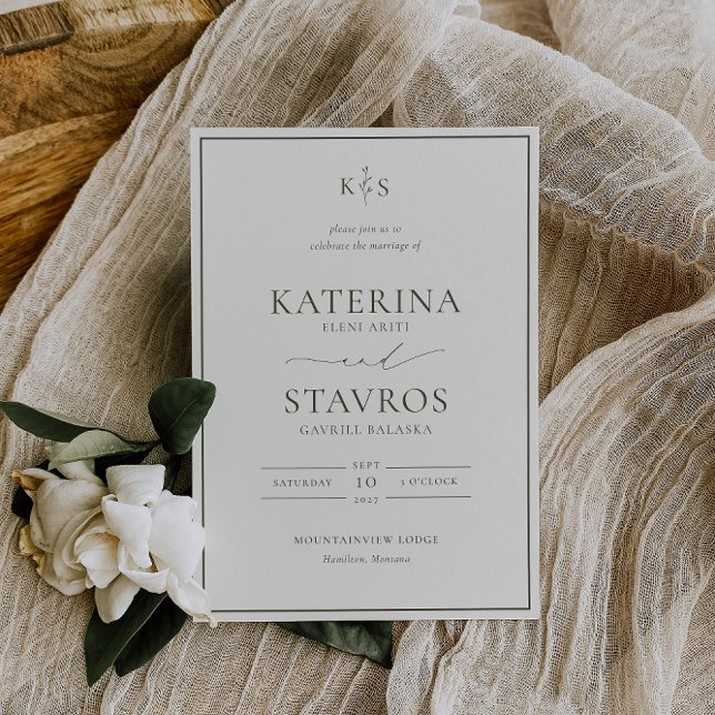 HARMONY Olive Green Wedding Invitation (Creator Uploaded)