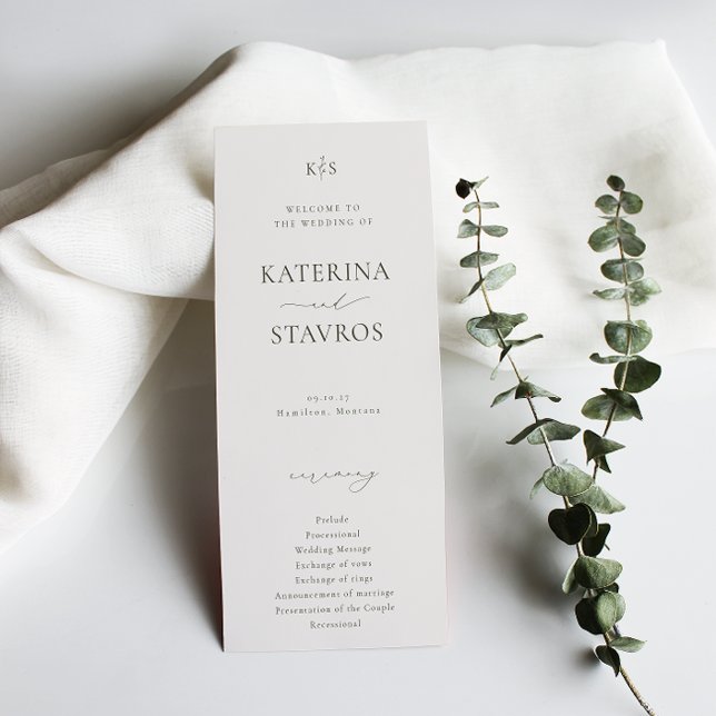 HARMONY Olive Green Wedding Program (Creator Uploaded)