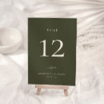 HARMONY Olive Green Wedding Table Number Card<br><div class="desc">HARMONY | Olive Green Modern Minimalist,  wedding table number card. Please note that table number cards must be numbered and added to your cart individually.</div>