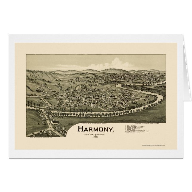 Harmony, PA Panoramic Map - 1901 (Front Horizontal)