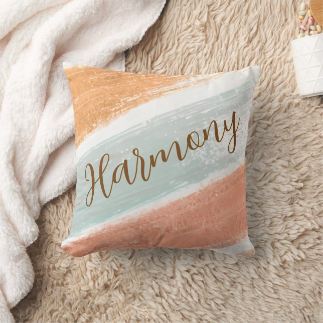 Harmony Pale Terracotta Stripe Throw Pillow (Blanket)