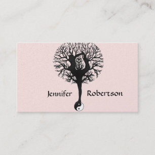 Harmony, Peace and Balance Yoga Tree Business Card