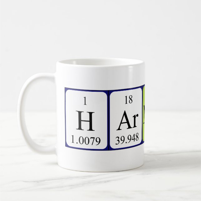 Harmony periodic table name mug (Left)
