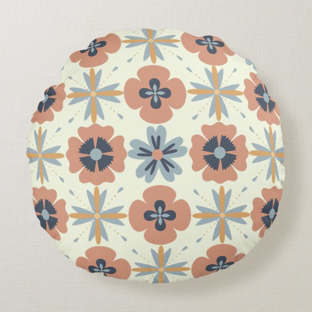 Harmony Petals Pattern Round Pillow (Front)