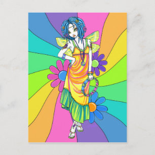 "Harmony" Rainbow Flower Child Fairy Postcard