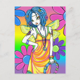 "Harmony" Rainbow Flower Child Fairy Postcard