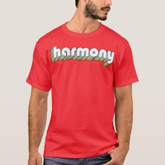 Harmony Retro Rainbow Typography Faded Style T-Shirt