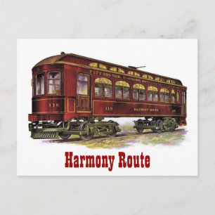 Harmony Route Railway Car Postcard