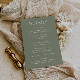 HARMONY   Sage Green Wedding Details Card