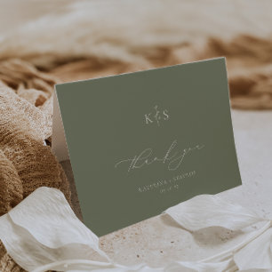 HARMONY Sage Green Wedding Photo Thank You Card