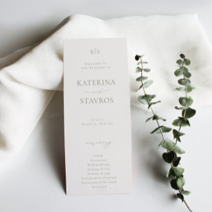 HARMONY Sage Green Wedding Program