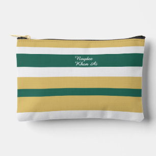 Harmony Stripes Lines Green Gold White Accessory Pouch