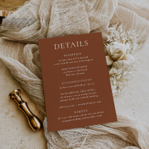 HARMONY Terracotta Wedding Details Card