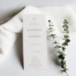 HARMONY Terracotta Wedding Program<br><div class="desc">HARMONY | Terracotta,  wedding program. Features,  terracotta rust orange typography on light beige backgrounds. Dainty botanical branch monogram illustration.</div>