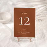 HARMONY Terracotta Wedding Table Number Card<br><div class="desc">HARMONY | Terracotta Rust Orange Modern Minimalist,  wedding table number card. Please note that table number cards must be numbered and added to your cart individually.</div>