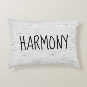 HARMONY Text On Birch Tree Decorative Cushion