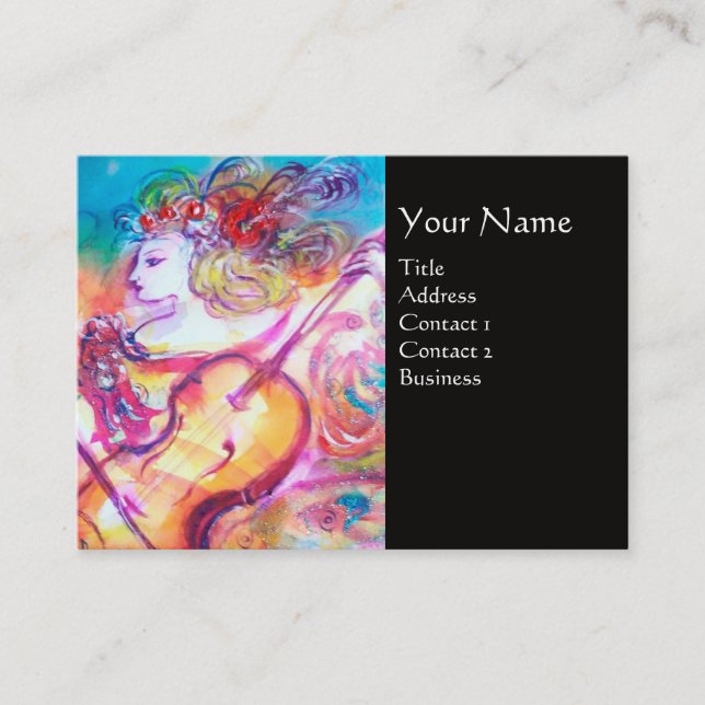 HARMONY TRIO SPRING CONCERT MONOGRAM ,Black Pink Business Card (Front)