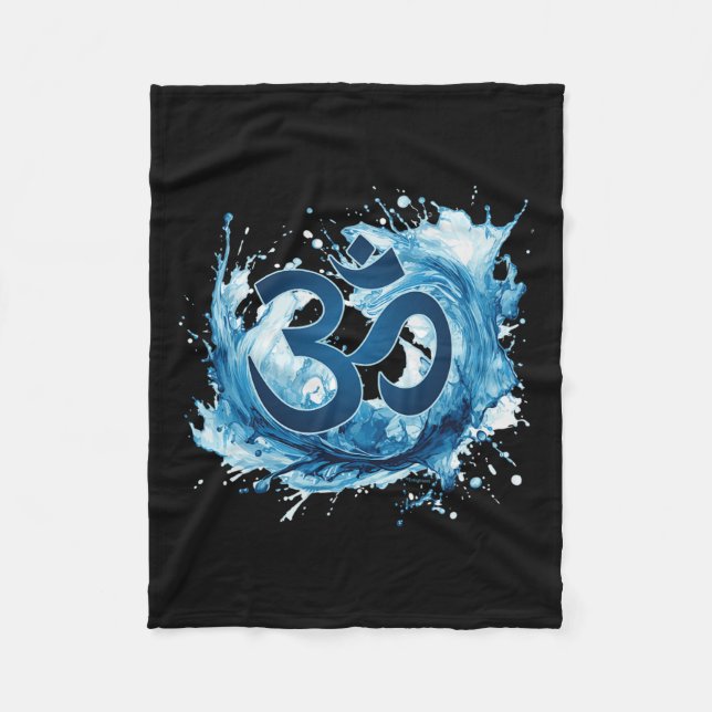 Harmony Unleashed The Energetic Om Wave  Fleece Blanket (Front)