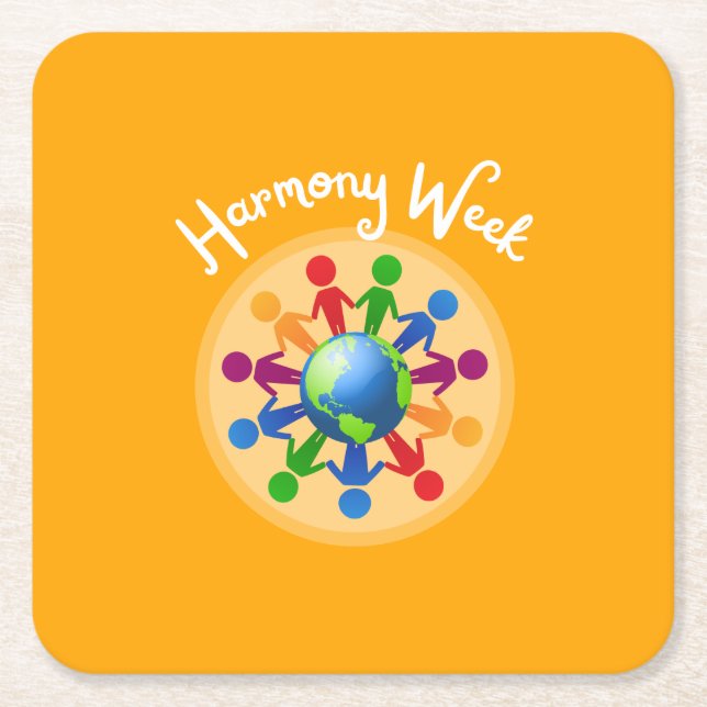 Harmony Week card coaster (Front)