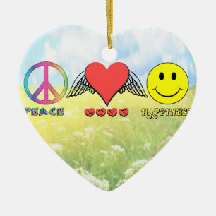 Harmony - Wishing you Peace, Love and Happiness! Ceramic Ornament