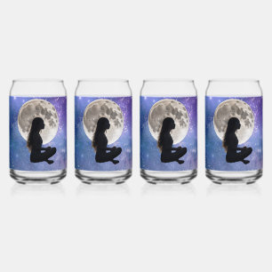 Harmony's Lunar Serenity: Daughter of the Mystic Can Glass