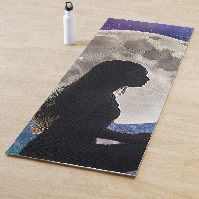 Harmony's Lunar Serenity: Daughter of the Mystic Yoga Mat (In Situ)
