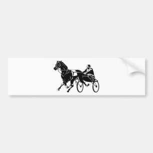 harness cart horse racing sulkies bumper sticker