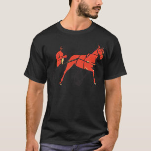 harness horse cart racing retro T-Shirt
