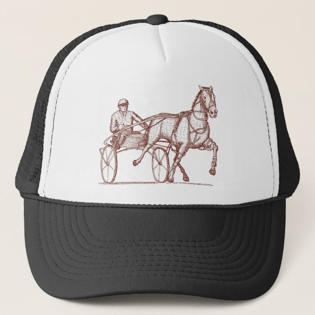 Harness racing engraving trucker hat (Front)