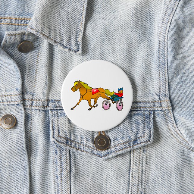 Harness Racing Horse and Driver 7.5 Cm Round Badge (Creator Uploaded)