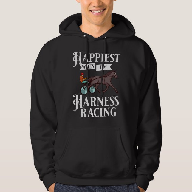 Harness Racing Horse Race Track Racer Trotting Hor Hoodie (Front)