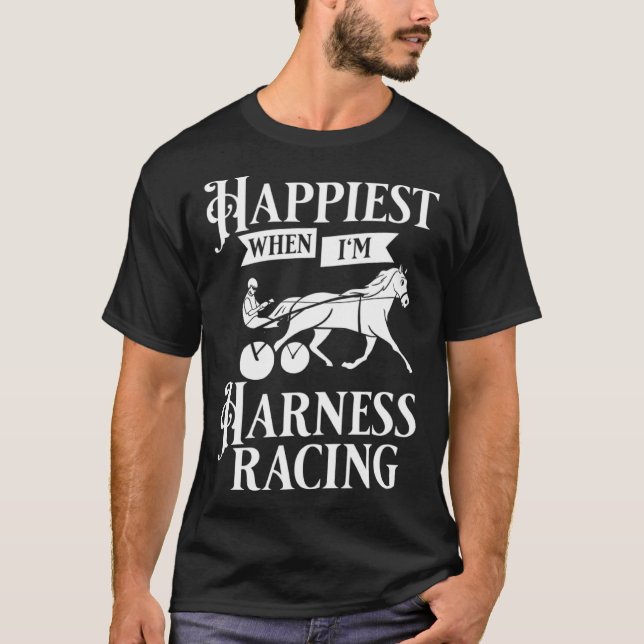 Harness Racing Horse Race Track Racer Trotting Hor T-Shirt (Front)