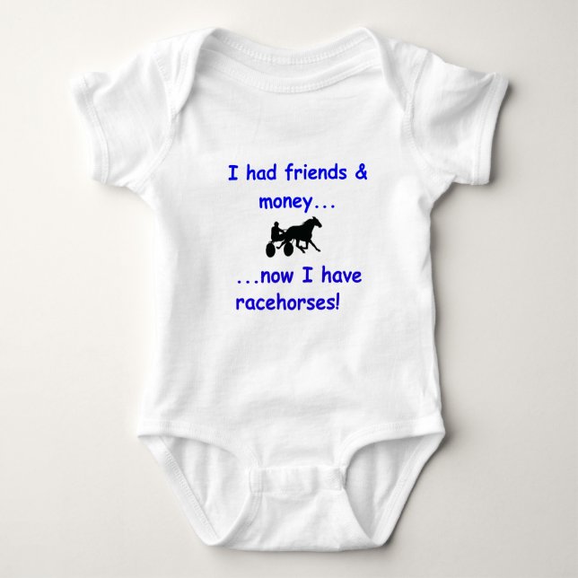 Harness Racing Standardbred Owner Gift Baby Bodysuit (Front)