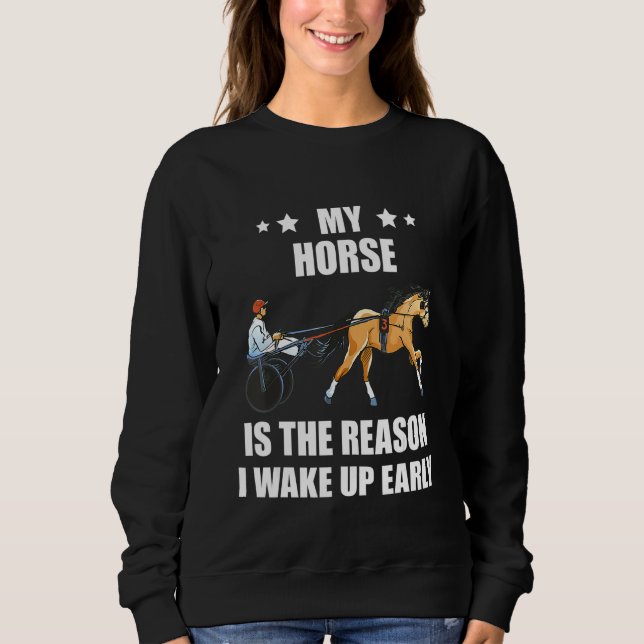Harness Racing The Reason Horse Racer Equitation T Sweatshirt (Front)