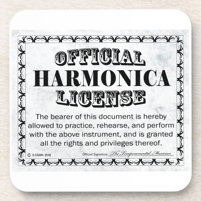 Harnonica License Coaster (Front)