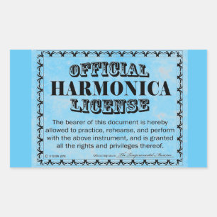 Harnonica License Rectangular Sticker