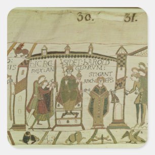 Harold  is offered the crown and the square sticker