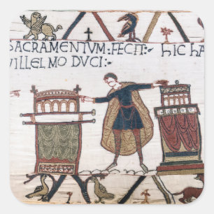 Harold swearing oath on holy relics square sticker