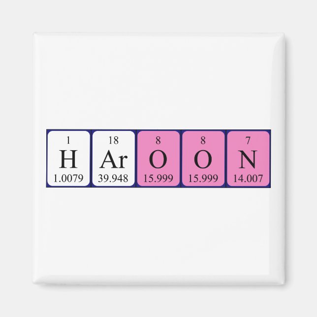 Haroon periodic table name magnet (Front)