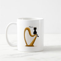 Harp and Cat Design Mug