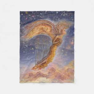 Harp Angel Fleece Throw Blanket