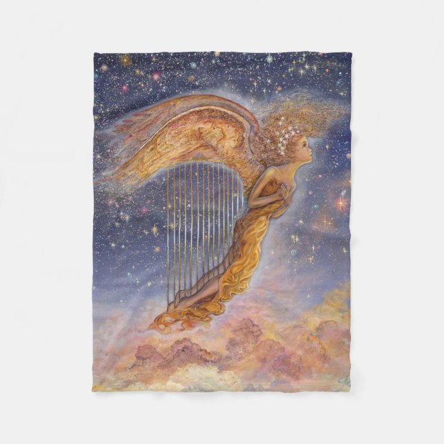 Harp Angel Fleece Throw Blanket (Front)