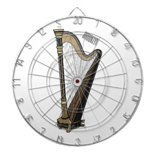 Harp cartoon illustration dartboard