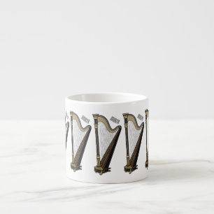 Harp cartoon illustration espresso cup