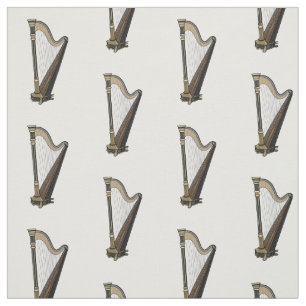 Harp cartoon illustration fabric