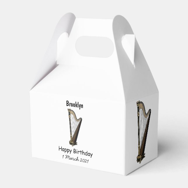Harp cartoon illustration  favour box (Front Side)