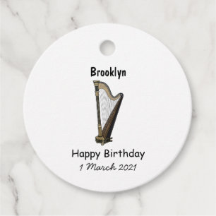 Harp cartoon illustration favour tags