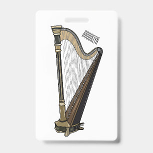 Harp cartoon illustration  ID badge